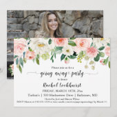 Sweet Blush Pink Floral Bouquet die weggaat Kaart (Voorkant / Achterkant)