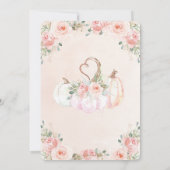 Sweet Blush Pink Floral Pumpkins Baby shower Kaart (Achterkant)