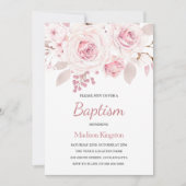 Sweet Blush Pink Flowers Mooi Girls Baptisme Kaart (Voorkant)