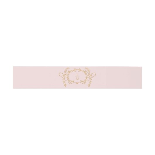 Sweet Blush Pink  Frans Monogram Uitnodigingen Wikkel (Vlak)