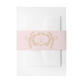 Sweet Blush Pink  Frans Monogram Uitnodigingen Wikkel (Voorkant Voorbeeld)