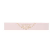 Sweet Blush Pink  Frans Monogram Uitnodigingen Wikkel (Vlak)