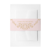 Sweet Blush Pink  Frans Monogram Uitnodigingen Wikkel (Voorkant Voorbeeld)