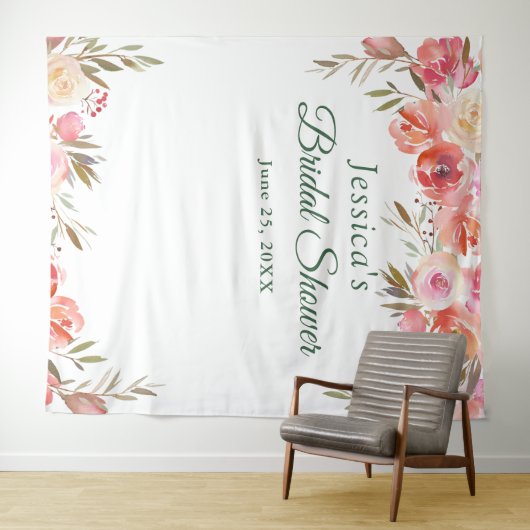 Sweet Blush Vrijgezellenfeest Fotocabine Achtergro Wandkleed (In Situ (horizontaal))