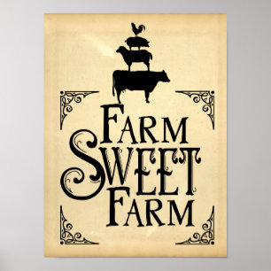 Sweet Boerderij  stijl Poster