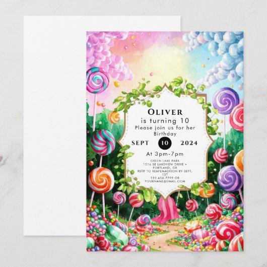 Sweet Boho Candyland Verjaardag Kaart (Voorkant / Achterkant)