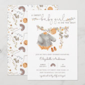 Sweet Boho Clothesline Meisje Baby shower Kaart (Voorkant / Achterkant)