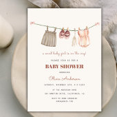 Sweet Boho Clothesline Meisje Baby shower Kaart