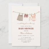 Sweet Boho Clothesline Meisje Baby shower Kaart (Voorkant)