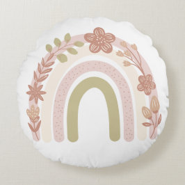 Sweet Boho Floral Rainbow Rond Kussen