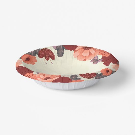 Sweet boho folk art bloemige botanische papieren k papieren kommen (Gebogen)