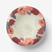 Sweet boho folk art bloemige botanische papieren k papieren kommen (Voorkant)