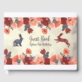 Sweet Boho Folk Art Rabbit Hygge Floral Gastenboek (Voorkant)
