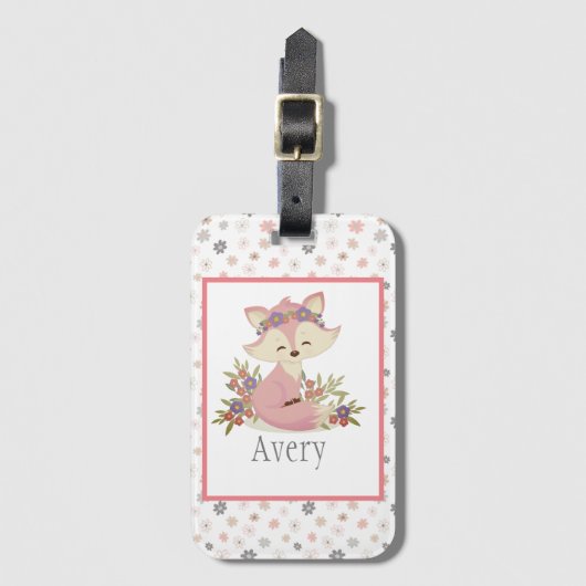 Sweet Boho Fox Persoonlijk Bagagelabel (Voorkant (verticaal))