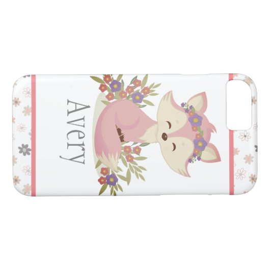 Sweet Boho Fox Persoonlijk Case-Mate iPhone Case (Achterkant (Horizontaal))