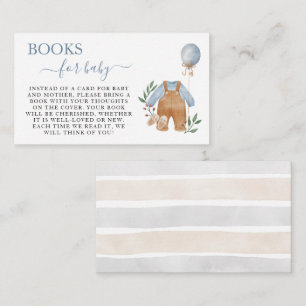 Sweet Boho Neutral Boy Baby shower Boeken voor Bab Informatiekaartje