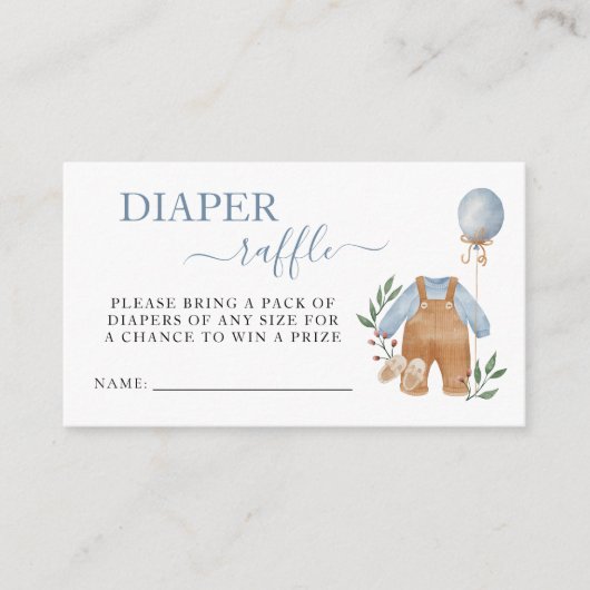 Sweet Boho Neutral Boy Baby shower Luier Raffle Informatiekaartje (Voorkant)