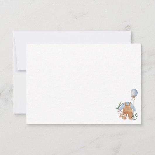 Sweet Boho Neutral Clothesline Boy Baby shower Bedankkaart (Achterkant)