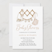 Sweet Boho Neutral Dusty Blue Baby shower Kaart (Voorkant)