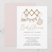 Sweet Boho Neutral Dusty Pink Baby shower Kaart (Voorkant / Achterkant)