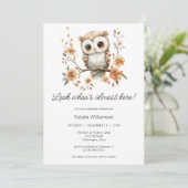 Sweet Boho Owl Baby shower Kaart (Staand voorkant)