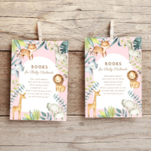 Sweet boho safari dieren roze boeken voor baby informatiekaartje