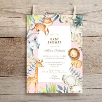 Sweet boho safari dieren roze meisje baby shower