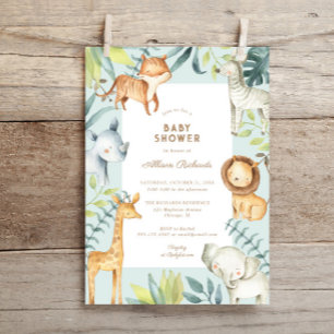 Sweet boho safari dieren salie jongen baby shower kaart