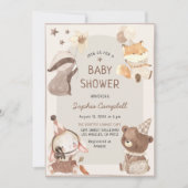 Sweet Boho Waterverf Animal Baby shower Kaart (Voorkant)