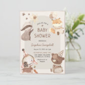 Sweet Boho Waterverf Animal Baby shower Kaart (Staand voorkant)