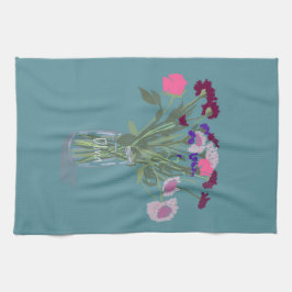  Sweet Boho Wildflower +Aangepaste naam Theedoek