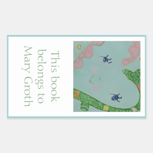 Sweet Bookplaat Rechthoekige Sticker (Voorkant)
