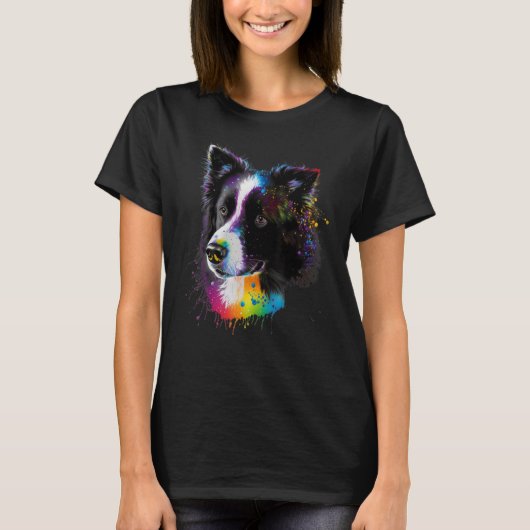 Sweet Border Collie Dog Portrait_6 T-shirt (Voorkant)