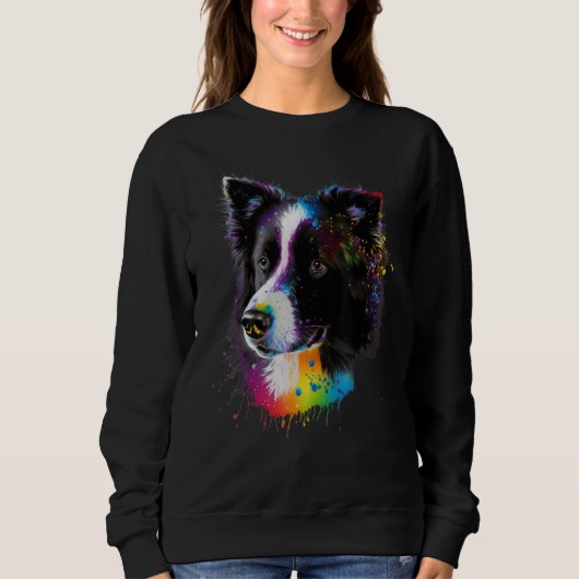 Sweet Border Collie Dog Portrait_6 Trui (Voorkant)