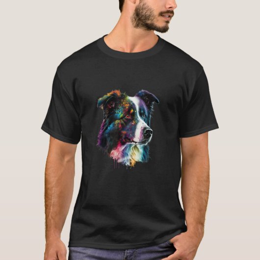 Sweet Border Collie Dog Portrait_7 T-shirt (Voorkant)