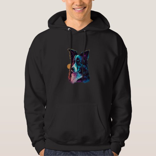 Sweet Border Collie Dog Portrait_8 Hoodie (Voorkant)