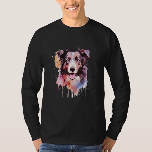 Sweet Border Collie Portrait Dog  2 T-shirt (Voorkant)