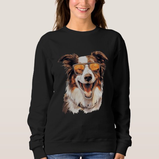 Sweet Border Collie Portrait Dog Trui (Voorkant)