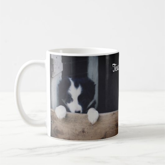 Sweet Border Collie Puppy op persoonlijke titel Koffiemok (Links)
