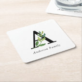 Sweet Botanical Monogram Kartonnen Onderzetters (Schuin)