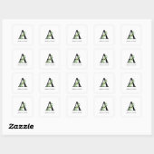 Sweet Botanical Monogram Vierkante Sticker (Vel)