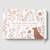 Sweet Botanical Wildlife Print Baby shower Welkom Gastenboek (Achterkant)