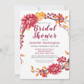 Sweet Bourgogne Botanische Herfst Floral Vrijgezel Kaart (Voorkant)