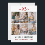 Sweet Bow Merry Christmas 6 Photo Grid Family Feestdagenkaart<br><div class="desc">Share your joy with a touch of whimsy using this adorable multi-photo template featuring a hand-drawn bow. Easily customize with your favorite snapshots and family name for a high-end look that stands out.</div>