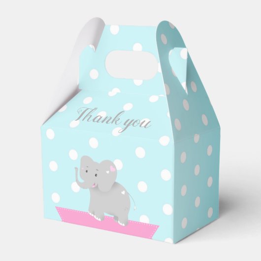 Sweet Box Olifant Baby shower Bedankdoosjes (Voorkant Zijde)