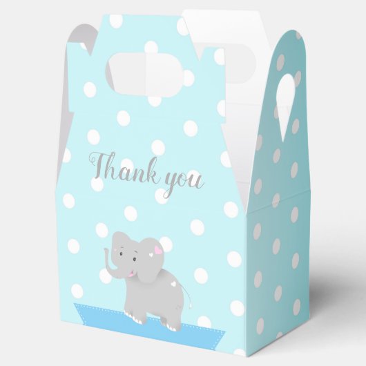 Sweet Box Olifant Baby shower Boy Bedankdoosjes (Geopend)