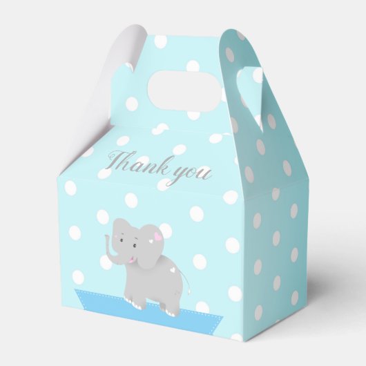 Sweet Box Olifant Baby shower Boy Bedankdoosjes (Voorkant Zijde)