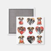 Sweet Boxer Dog en Hart Waterverf Magneet (Voorkant / Achterkant)