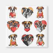 Sweet Boxer Dog en Hart Waterverf Magneet (Voorkant)
