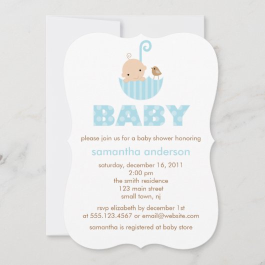 Sweet Boy Baby shower Kaart (Voorkant)